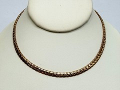 Icing vintage necklace gold tone herringbone choker adjustable chain 15 inch