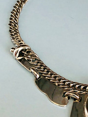 Late 1940s BARCLAY Silver Tone Necklace Bright and Shiny. 15 IN.