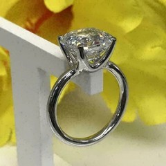 4.5Ct Asscher Cut Lab Created Diamond Engagement Gift 14K White Gold Finish Ring
