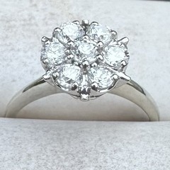 ESTATE HUGE VINTAGE FLOWER TOP DAISY TULIP PRINCESS RING 12K 13K 14K 15K