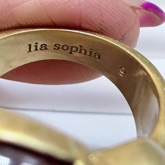 Vintage Lia Sophia Spiceberry Cocktail Ring Size 9 Tiger’s Eye Agate Multi Stone