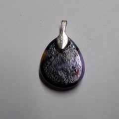 Vintage Lavender, Black, Yellow & Red Acrylic Pendant