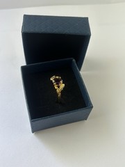 Vintage Purple Cubic Zirconia Ring Gold Plated Womens Size 10
