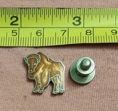 Vintage Buffalo Bison Enamel Jacket Lapel Pin