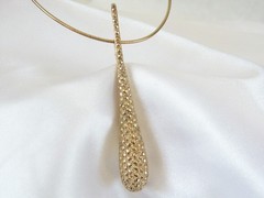 Dallas Prince Gold on Sterling Silver Modernist Marcasite Pendant Necklace