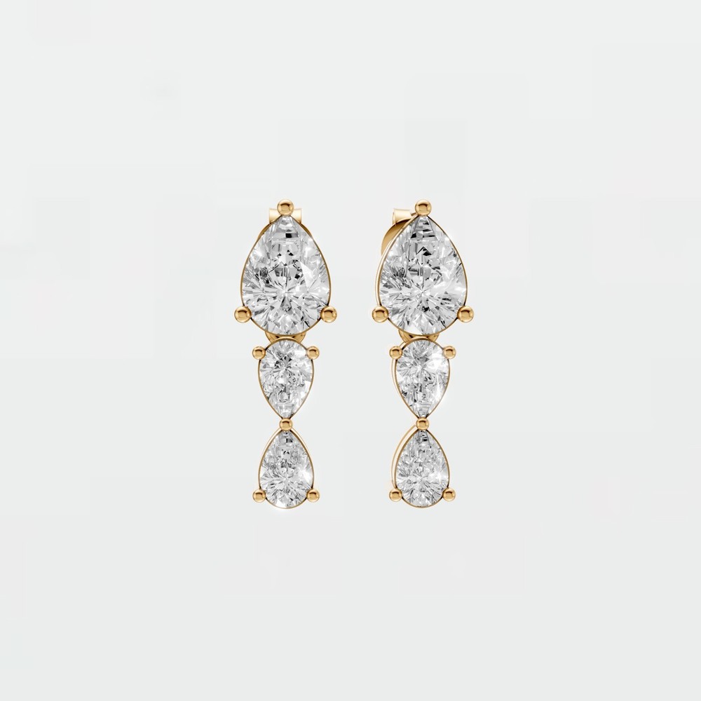 2.03 CTW Pear Lab Grown Diamond Drop Dangle Earrings Fine Jewelry