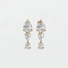 2.03 CTW Pear Lab Grown Diamond Drop Dangle Earrings Fine Jewelry