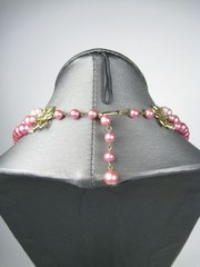 Vintage 1960s Japan Multi Strand Pink Ombre Beaded Necklace Vintage Choker 15 in