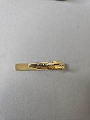Vintage Mid-Century Modern Dante MCM Gold Tone Cufflinks & Tie Bar Clip