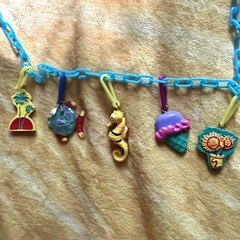 Set Of 2 Bell Charm Chain Necklaces 80s Vintage
