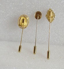 Vintage Cameo Hat Lapel Stick Pins lot of ( 3 ) 2-1/4 to 2-3/4″ Napier gold tone