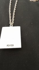 Vintage Mens Viking Horned Helmut Gold Tone Pewter Pendant Necklace Chain 18 in