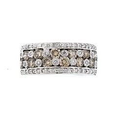 LeVian Chocolate Diamond Wide Band Over 2ct TW 18K White Gold