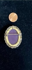 3/ D Vintage Anniversary Butterfly Purple Lavender CAMEO Brooch /Pin/ Pendant 🦋