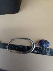 Vintage Sterling Silver Lapis Lazuli Drop Hoop Earrings Artisan Modernist J…