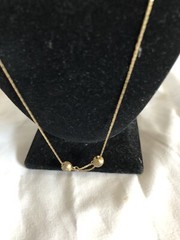 Vintage 1980s Adjustable Slide Ball Gold Chain Necklace
