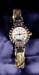 1940’s Winnie Japanese Movement Gold Rhine Stones Women Vintage Wrist Watch