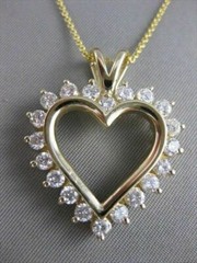 ESTATE 1.51CTW DIAMOND CLASSIC MEDIUM OPEN HEART 14KT YELLOW GOLD PENDANT #17570