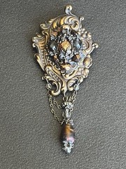Vintage Rare Victorian style signed Maya Evangelista smoky topaz 1950-1960