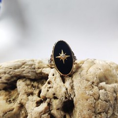 antique 925 silver vintage Victorian art deco handmade black onyx ring best gift