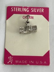 Vintage .925 Sterling Silver 3D White House Charm Pendant Made In The U.S.A. NEW
