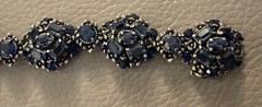 Vintage Signed Hollycraft Mid Century Copyright 1954 Blue Rhinestone Bracelet
