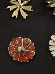 Vintage Enamel Flower Brooch Pin Lot 9pc 1960s 1970s Retro Mod Daisy Floral