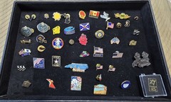 45 Pins Lot Vintage to Mod Jewelry Flags Cub State America