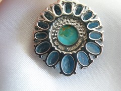 Sterling Silver 925 Turquoise London Blue Topaz NF Pendant 28″ Rolo Necklace