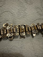 Vintage Silver Tone Florenza 7” Bracelet, Devil Viking Character