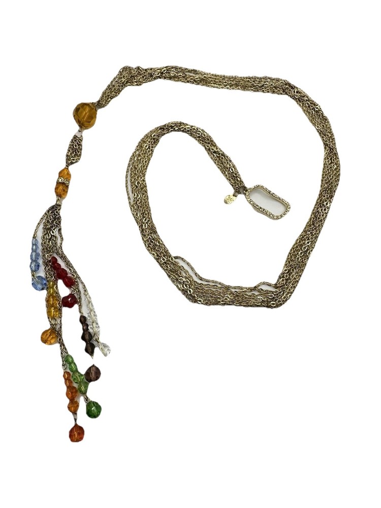 VTG JOHN EDWARD PSYCHIC MEDIUM CHAKRAS NECKLACE PENDANT Gold Tone Estate Read
