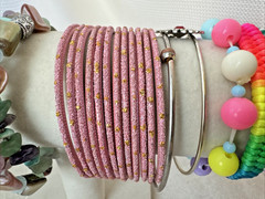 Fun Acrylic fimo texture *25 Bracelets* 1980s 1990s Jewelry Lot rainbow bangles