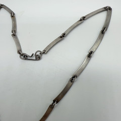VTG Fridl Blumenthal Sterling Snowflake Obsidian Pendant Necklace 52.8g #bba