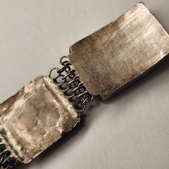 Vintage Swiss Enamel Asian Cities Bracelet – Filigree Silver Metal 7″ Antique