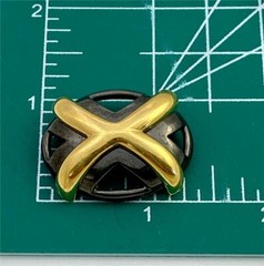 Vintage Monet Small Gun Metal Grey & Gold Tone X Brooch Pin