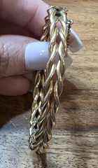 Vintage 1/20 9k Gold Filled Amethyst & Diamond Claddagh Bangle Bracelet