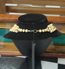 Vintage Bone or Horn Necklace Multi Strand Tribal Boho Statement