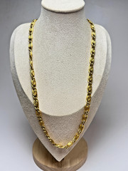 Vintage 1980s 1990s Givenchy 30″ Byzantine Chain Link Gold Tone Necklace Heavy