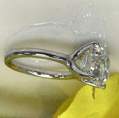4.5Ct Asscher Cut Lab Created Diamond Engagement Gift 14K White Gold Finish Ring