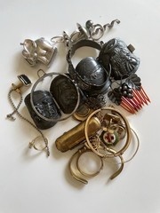 Vintage Junk Drawer Lot With Sterling Silver And Gold Fill Jewelry