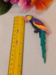 Colorful Parrot Brooch Pin With Vibrant Multicolor Design & Secure Clasp Back