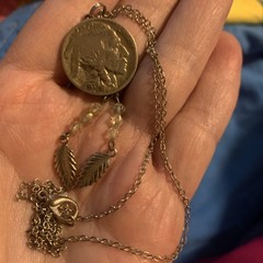 Vintage Authentic Buffalo Nickel Silver Tone Necklace 1935 18 Inches