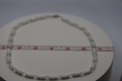White and Clear Beaded Necklace Sterling Silver