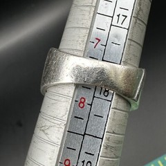 Modernist Smooth Ring Vintage Signed Italy 925 Sterling Silver Size 7.75