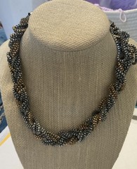 Vintage Braided Multicolored Metallic Necklace 12’ in