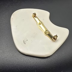 Ceramic 1980s Woman in Hat Brooch Art Deco Revival Vintage Jewelry