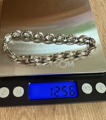 12.56g Vintage Sterling Silver 925 Tennis Link Bracelet, 7.5”