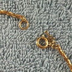 Vintage Crown Trifari Necklace Modernist Pendant Gold Tone, 23 Inches, Signed