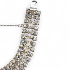 Vintage B David Rhinestone Bracelet Diamante Crystal Prong Set 7in