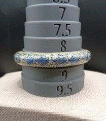 Vintage Kashmiri Bangle Bracelet Set 3 Hand Painted Wood Pulp Bird Floral 8.5″